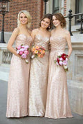 NumberSea - Bridesmaid Dress Sequin Sweetheart Strapless Long