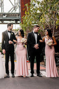 NumberSea - Bridesmaid Dress Sheath Spaghetti Straps Long