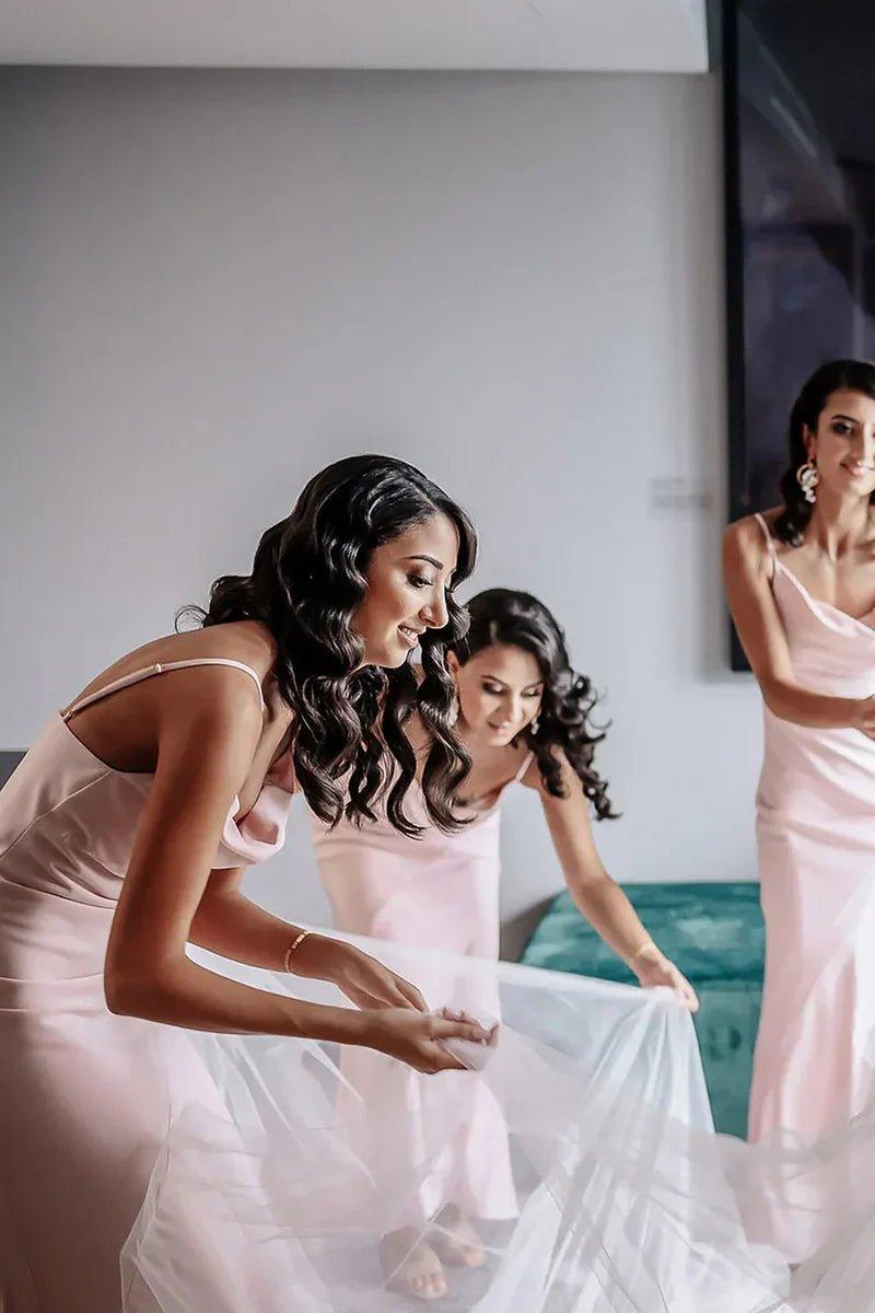 NumberSea - Bridesmaid Dress Sheath Spaghetti Straps Long