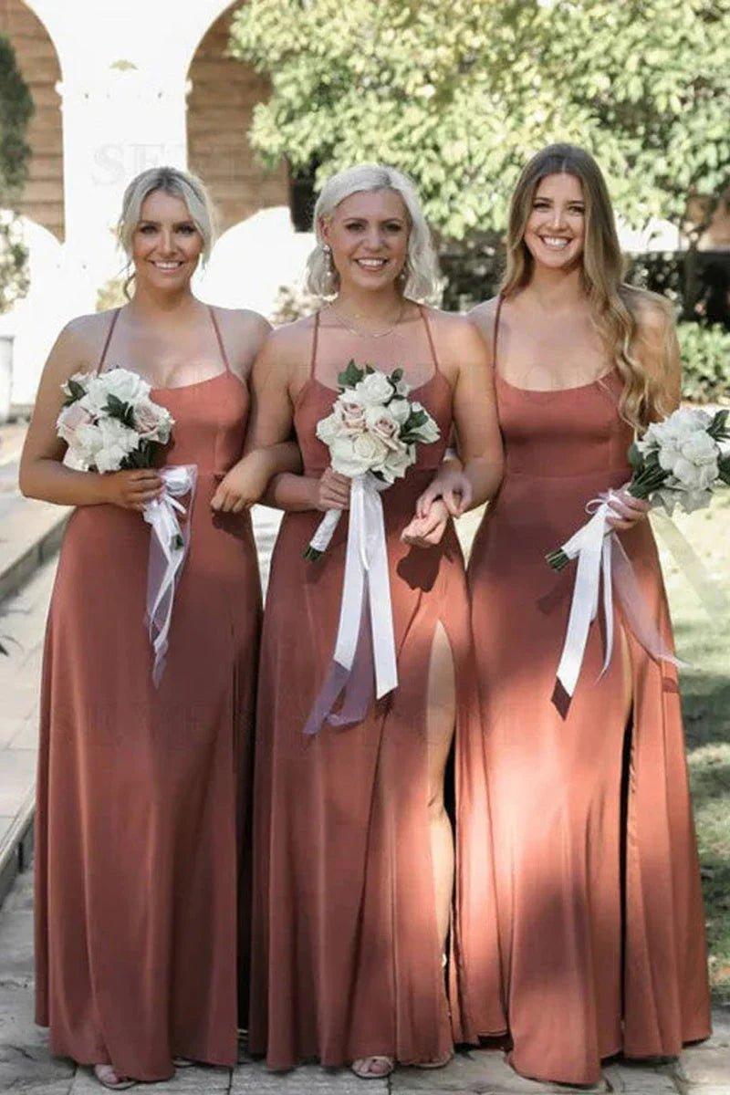 NumberSea - Bridesmaid Dress Simple Cross Straps Back