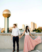 NumberSea - Bridesmaid Dresses 2 Piece Lace and Chiffon Long Beach