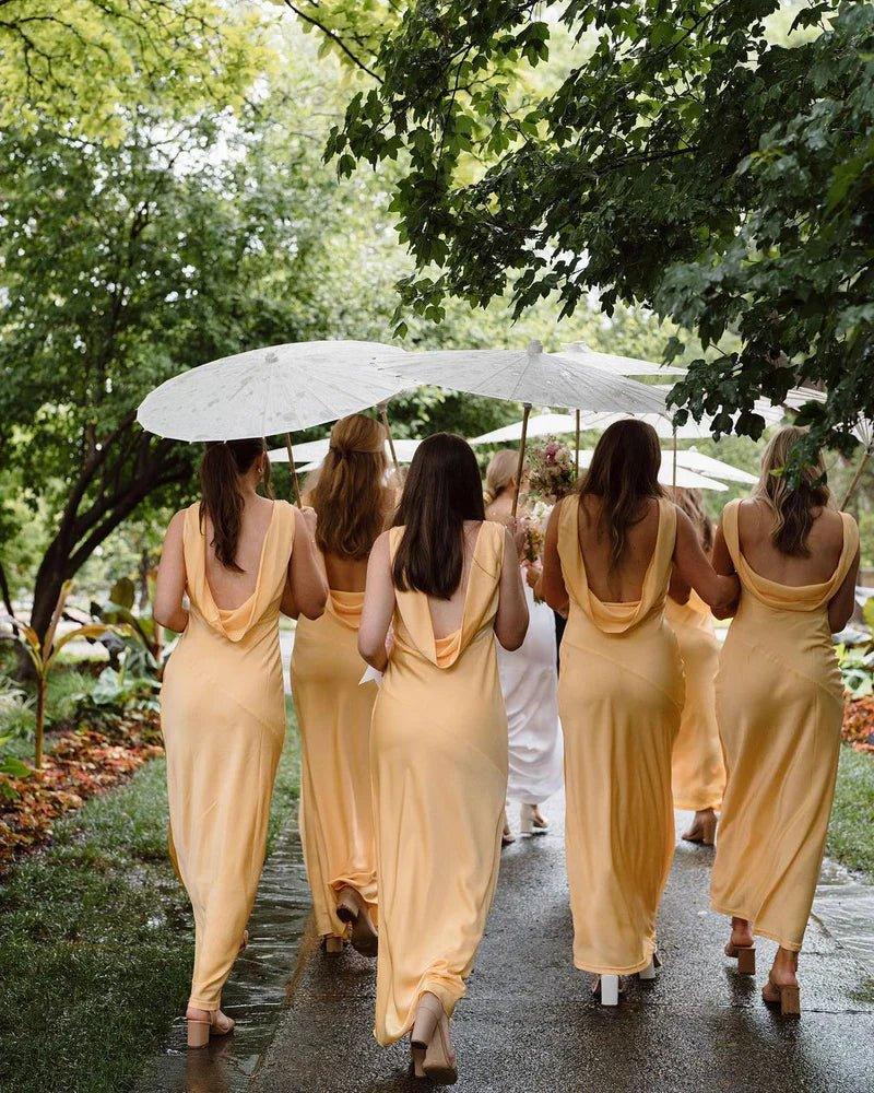 NumberSea - Bridesmaid Dresses Charming Sheath V Neck Silk