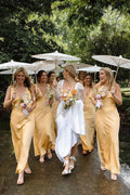 NumberSea - Bridesmaid Dresses Charming Sheath V Neck Silk