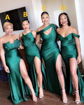 NumberSea - Bridesmaid Dresses Elegant Mixed Mermaid Satin Side Split