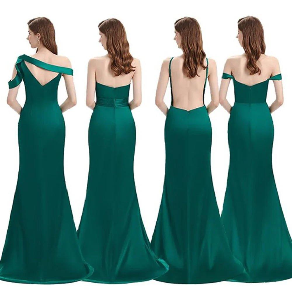 NumberSea - Bridesmaid Dresses Elegant Mixed Mermaid Satin Side Split