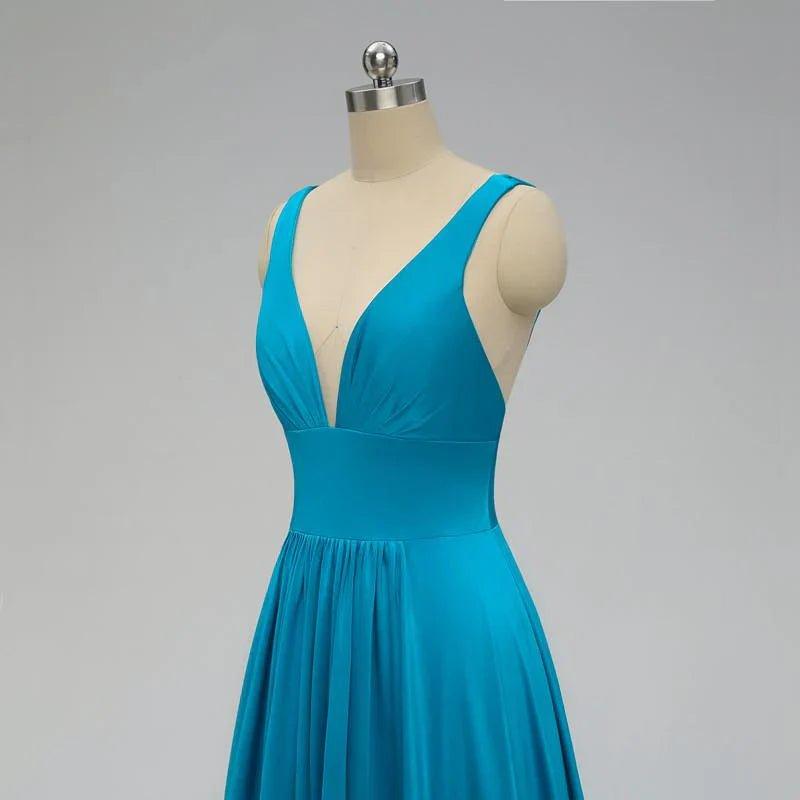 NumberSea - Bridesmaid Dresses Mix And Match Elegant A Line V Neck Long Backless