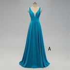 NumberSea - Bridesmaid Dresses Mix And Match Elegant A Line V Neck Long Backless