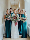 NumberSea - Bridesmaid Dresses Scoop Neck Mermaid Sleeveless Floor - Length Long