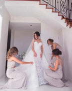 NumberSea - Bridesmaid Dresses Simple Long Mermaid Tulle