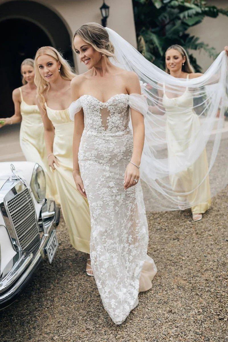NumberSea - Bridesmaid Dresses Spaghetti Straps Cutout Long