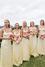NumberSea - Bridesmaid Dresses Spaghetti Straps Cutout Long