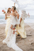 NumberSea - Bridesmaid Dresses Spaghetti Straps Cutout Long