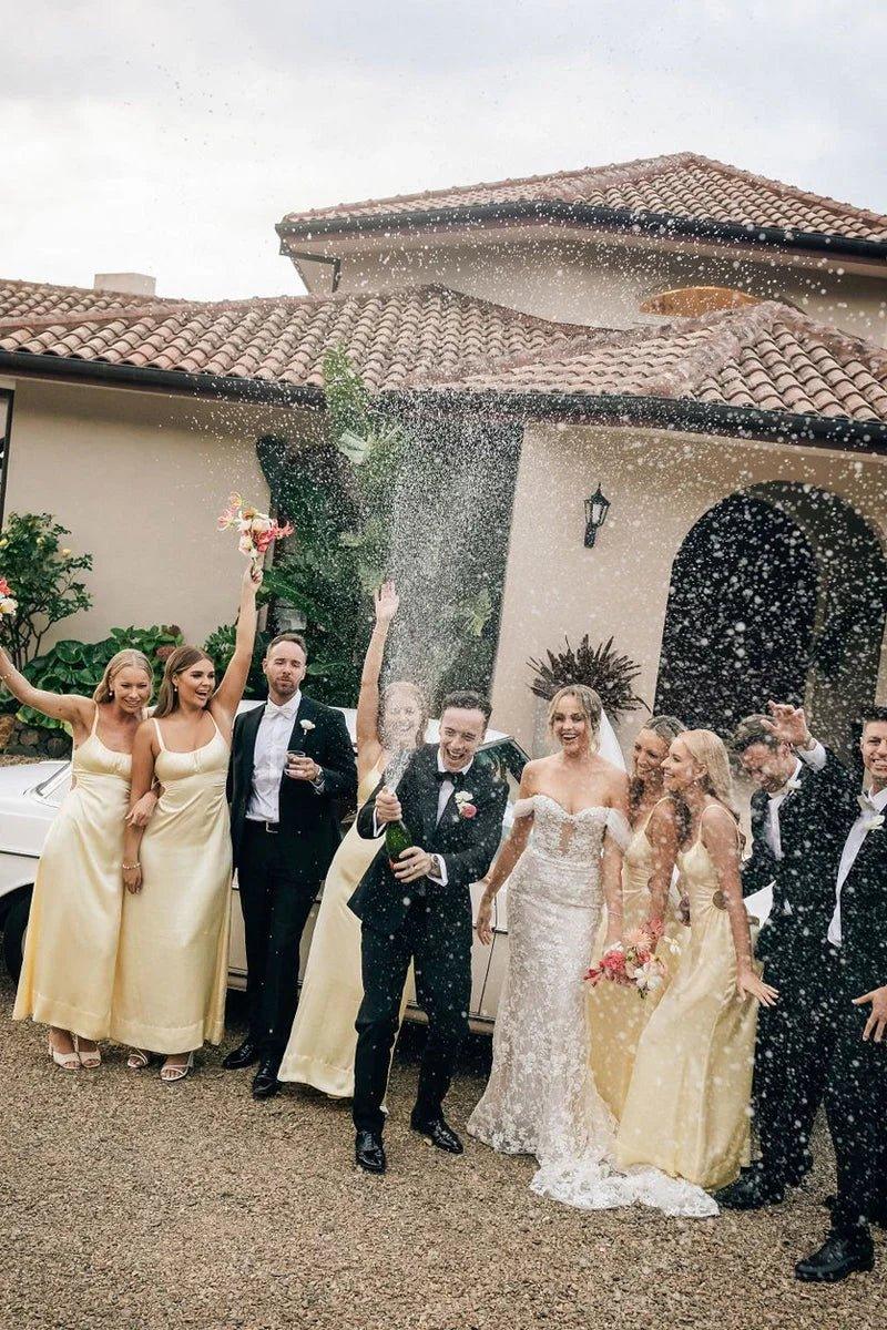 NumberSea - Bridesmaid Dresses Spaghetti Straps Cutout Long