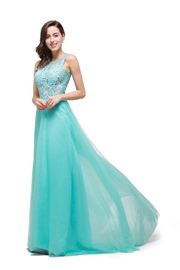 Burgunderrotes A-Linien-Brautjungfernkleid aus Chiffon mit Rundhalsausschnitt und Spitze