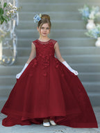 Serenity Princess Ball Gown with Lace Appliques and Butterfly Embellishments