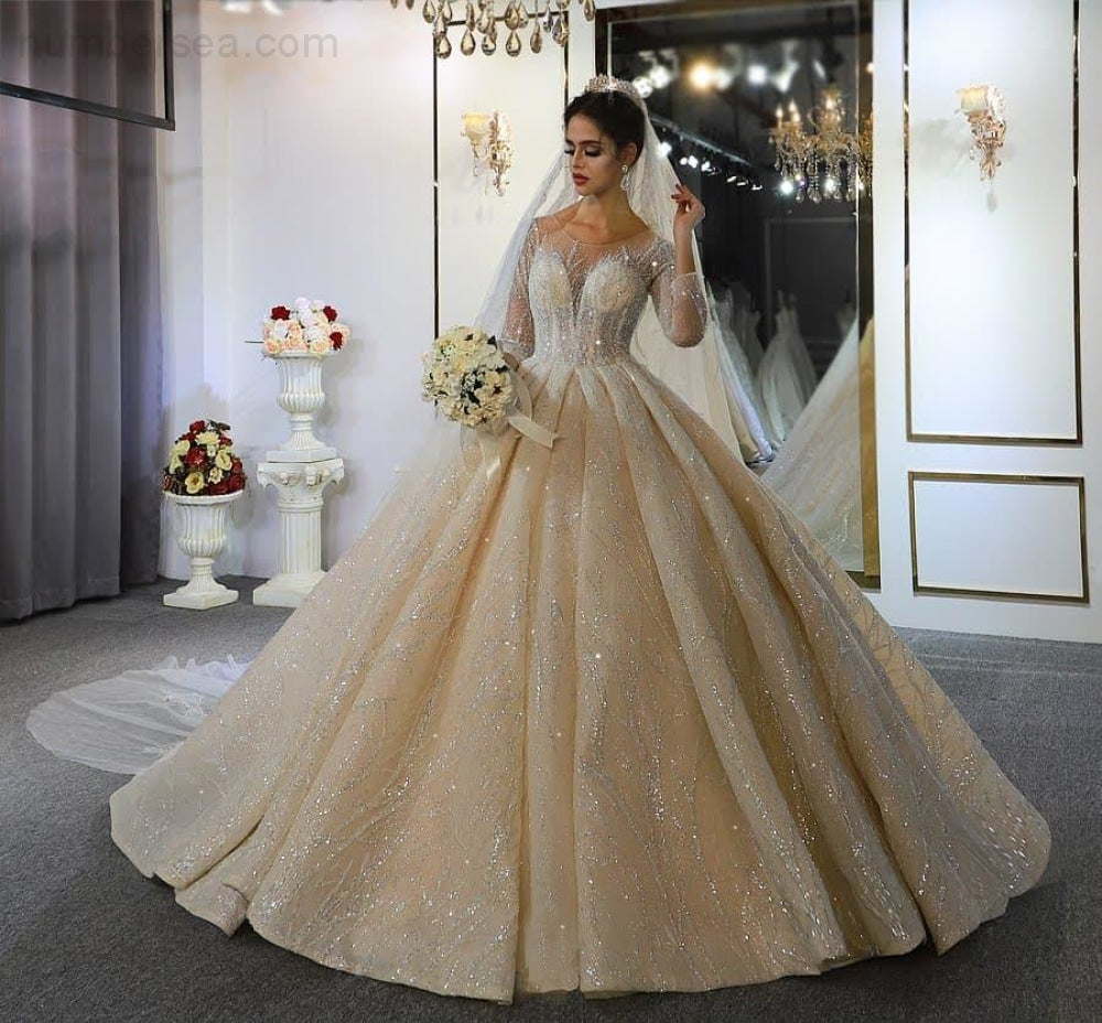 NB3761 robe de mariee princesse de luxe wedding dress princess puffy wedding gowns - numbersea
