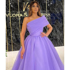 Vestido de noche formal de fiesta largo con abertura alta y un solo hombro único 