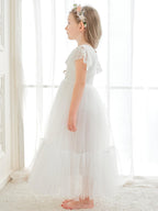 Knöchellanges weißes Kleid aus Spitzentüll (2003227579) 