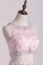 Two-Piece Scoop Ball Gown Quinceanera Dresses Tulle