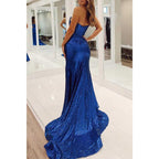 Sequined Detachable Off-shoulder with Side Slit Party Prom Evening Dress