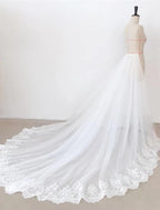 NumberSea - Casual Wedding Dresses A - Line Separates Separates Court Train Lace OverSkirts Bridal Gowns With Appliques Solid Color