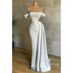 Trägerloses Falten Etui-/Säulenkleid Langes Abendkleid Geburtstagskleid 