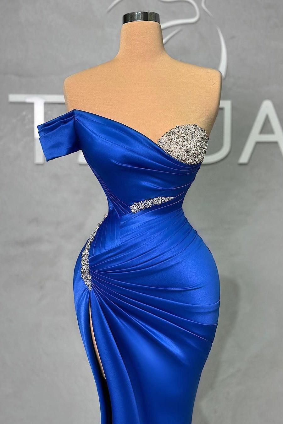 Bezauberndes langes Meerjungfrau-Ballkleid mit herzförmigem Ausschnitt und Schlitz