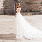 NumberSea - Charming Mermaid Beautiful Women's Wedding Dresses Classic Lace Appliques Bride Gowns With Detachable Train Vestidos Novias Boda