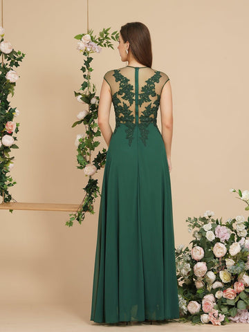 Charming Sleeveless Beadings Aline Evening Maxi Dress Cap Sleeves Bridesmaid Dress