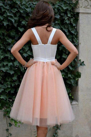 Homecoming Dress Sexy Straps Tulle Short Prom Dress Party Dress