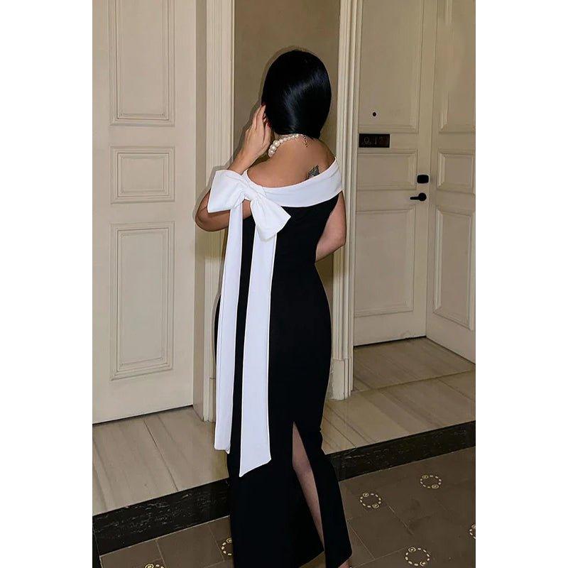 NumberSea - Chic & Modern Off - Shoulder Sleeveless Sheath Evening Party Prom Dress