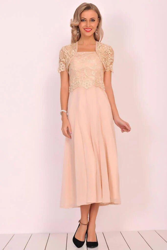 NumberSea - Chiffon&Lace With Jacket Mother of the Bride Dresses