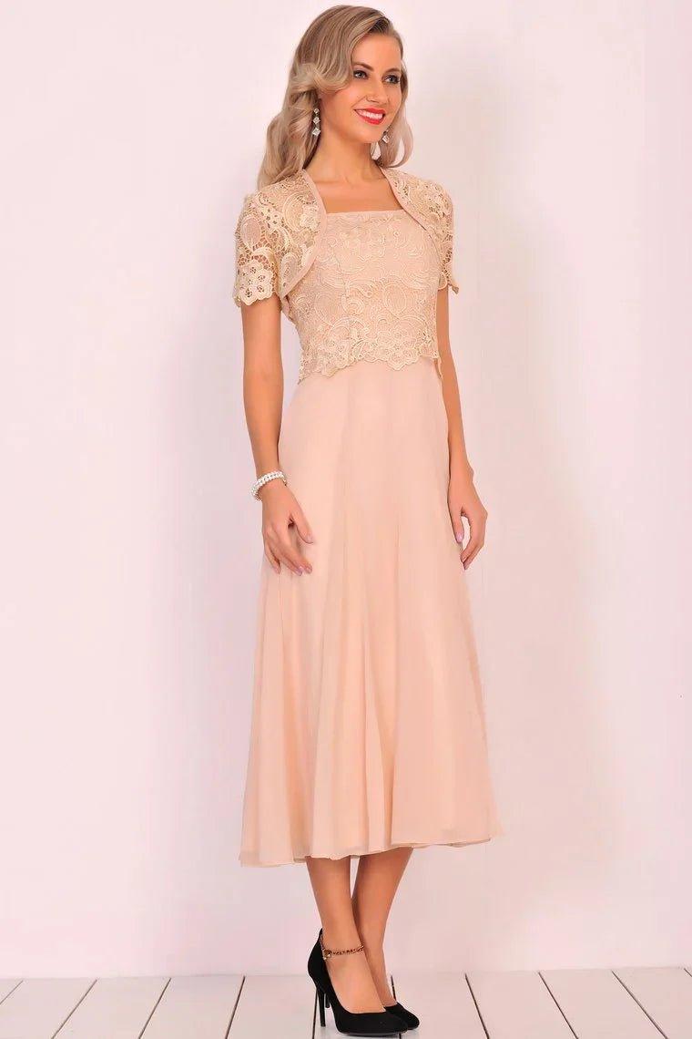 NumberSea - Chiffon&Lace With Jacket Mother of the Bride Dresses