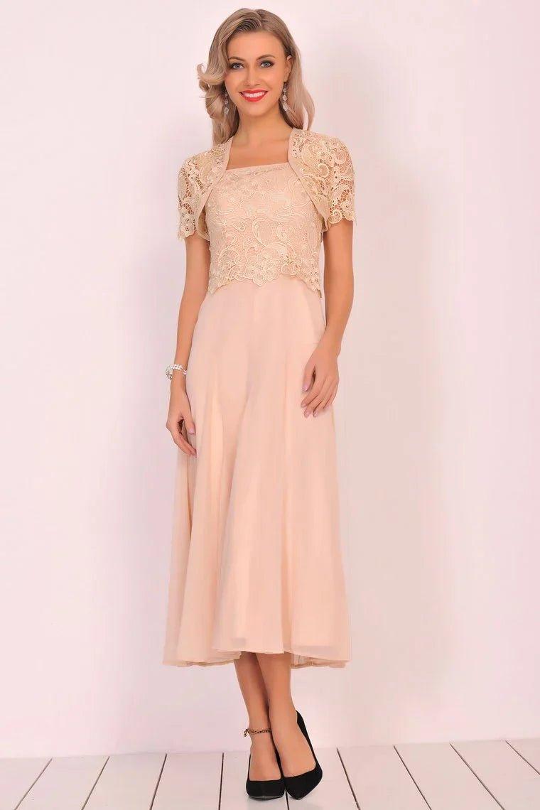NumberSea - Chiffon&Lace With Jacket Mother of the Bride Dresses
