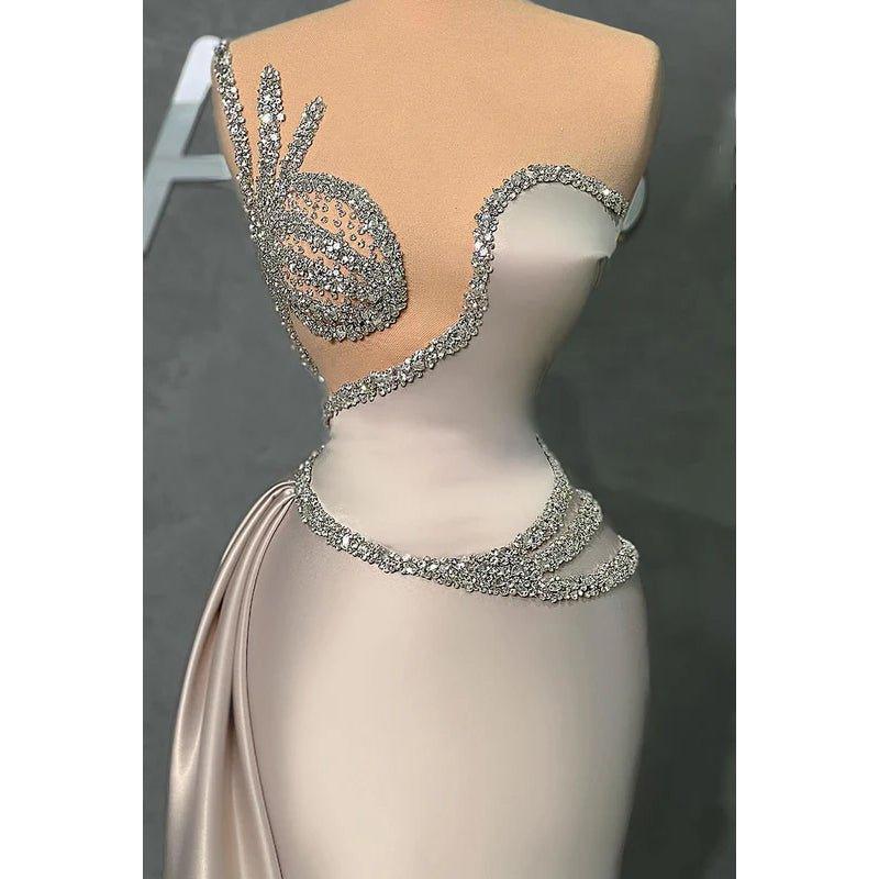 NumberSea - Couture & Ornate Sleeveless V - neck Sheath Formal Prom Dress