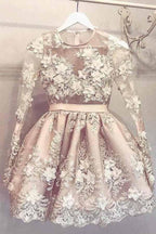 Cute Long Sleeve Homecoming Dress Short Prom Dress Party Dress