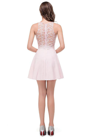 Cute Mini A-line Crew Appliques Bridesmaid Dresses