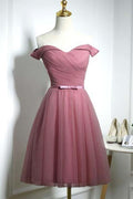 Lindo vestido de fiesta de regreso a casa de tul con escote en forma de corazón y hombros descubiertos