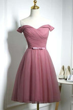 Lindo vestido de fiesta de regreso a casa de tul con escote en forma de corazón y hombros descubiertos
