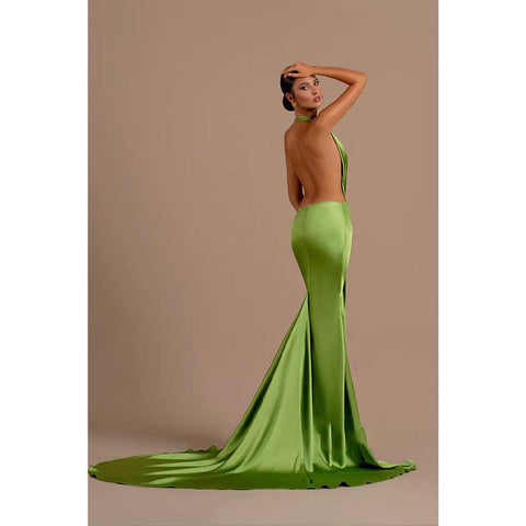 Sexy Deep V Neck Backless Mermaid Long Formal Party Dress