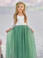 Mädchen Pfingstrose Spitze Zurück A-Linie Gerade Tutu Tüll Party Blumenmädchen Kleid 