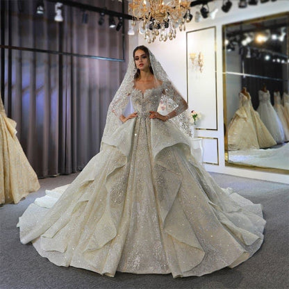 NB3757 100% Real Photos Wedding Dress Factory Custom Made Luxury Wedding Dress New - numbersea