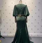 Vestidos de noche largos verde oscuro | Vestidos de fiesta con mangas