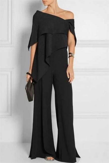Designer Schwarzes Brautmutterkleid Chiffon Brautjungfern-Overall