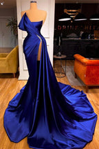 Designer-Ballkleid im Meerjungfrauen-Stil mit Schlitz, königsblau