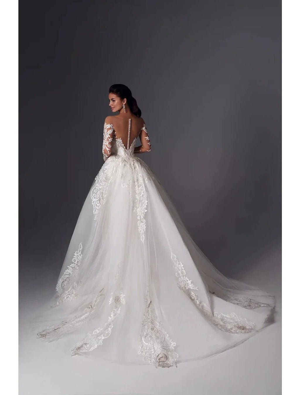 Verlobung, formelle Herbst-Brautkleider, Meerjungfrau/Trompete, schulterfrei, lange Ärmel, Hofschleppe, Satin, kirchliche Brautkleider mit Applikationen, einfarbig, Sommer, Hochzeitsfeier