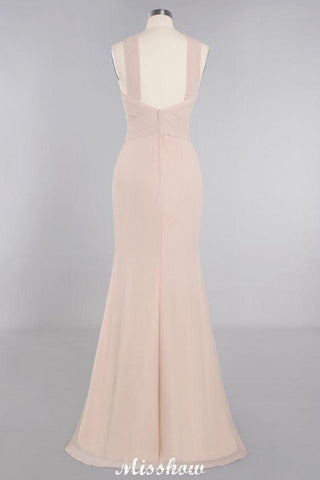 Dreamful Halter Slim Mermaid Bridesmaid Dress Floor Length Party Dress