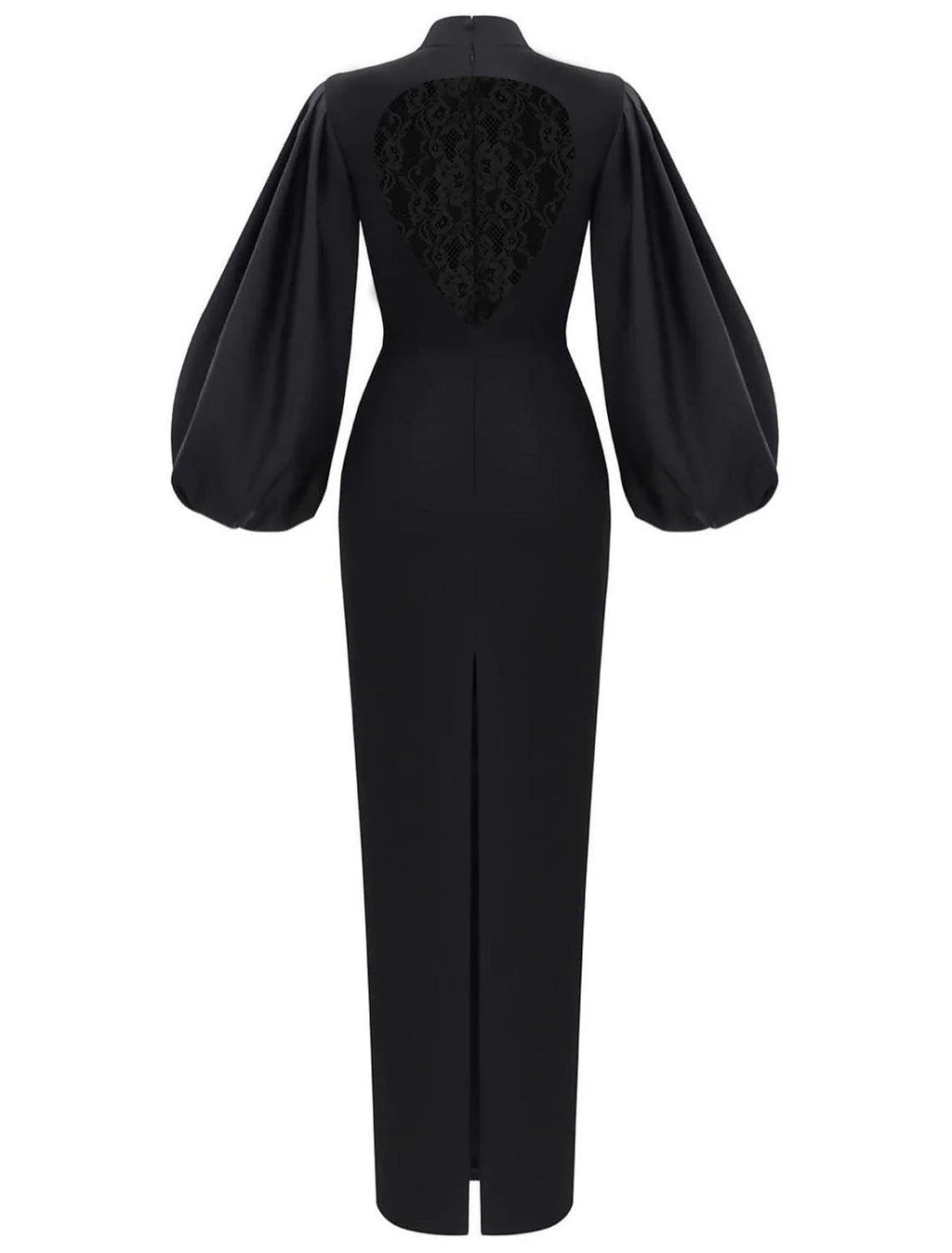 Vestido de noche formal elegante minimalista para invitados de boda, cuello alto, manga larga, largo hasta el suelo, licra, con corte en forma de tubo/columna