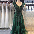 NumberSea - Dubai Navy Blue Deep - V Sexy Evening Dresses 2024 Sleeveless Crystal Luxury Mermaid Evening Gowns Design Serene Hill LA70198