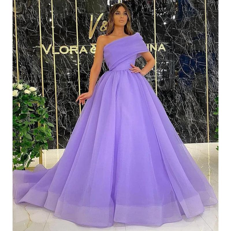 Vestido de noche formal de fiesta largo con abertura alta y un solo hombro único 